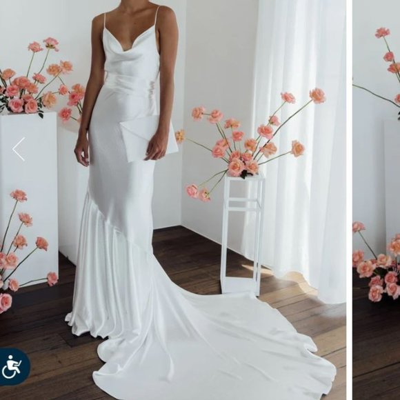 Grace Loves Lace Dresses & Skirts - Grace Loves Lace - Aura Gown - Luminescent White Gown with Tie Waist and Train